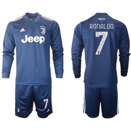 Billiga Fotbollströjor Juventus Cristiano Ronaldo 7 Barn Borta tröja 2020/21 Långärmad